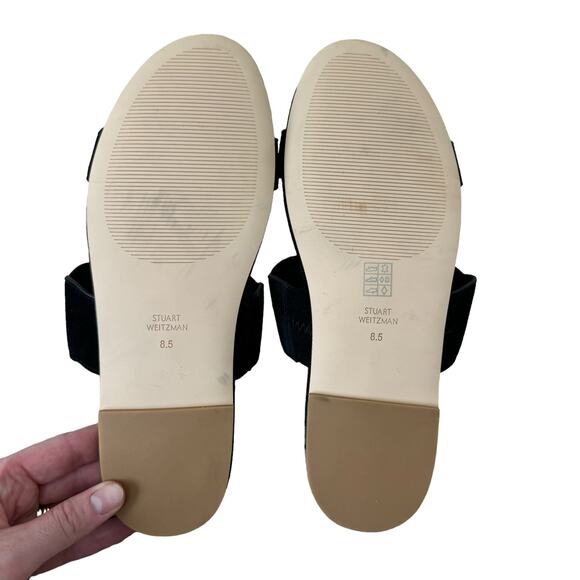 STUART WEITZMAN  Santorini scalloped suede sandals Black Size 8.5 - Picture 3 of 10